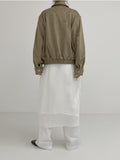 [unisex] Cut suede overfit blouson