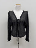 Linen Strap See-through Cardigan