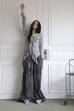 String ribbon over pants