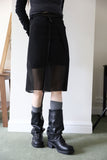Wrinkle strap middle boots