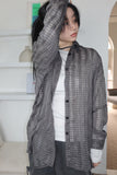 See-through wrinkle check shirt