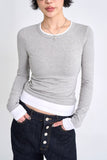 Modal two-tone layered long sleeves