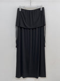 Shirred Layered Long Skirt