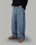 Reverse Track Balloon Denim Pants