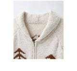 Winter wool knit zip-up