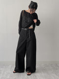 Two Pocket Nylon Long Wide Slacks