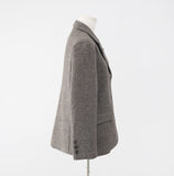 Jute Herringbone Over Fit Wool Jacket