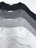 [Brushed Lining] Basic U-neck Long Sleeve T-Shirt