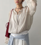 Waltz See-through Zip-up Blouse