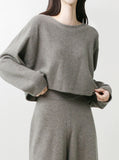 [Premium] Whole garment cashmere raglan knitwear