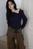 Suede layered wrap skirt