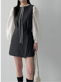 Tony See-through Wrap Balloon Fit Blouse