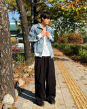 Para one-tuck slacks