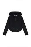 PRTN)Ribbed logo button hood top