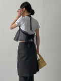 Roll-up Short Sleeve Crop T-Shirt