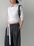 [Scarf Set] Tail Boat Neck Half Knit