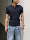 Tive Muscle Fit Henley Neck Short Sleeve T-shirt