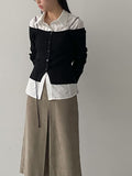 Corduroy pleated banding skirt