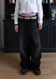 MAXI BLACK WIDE DENIM PT