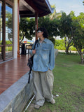 Snap Button Denim Shirt Jacket