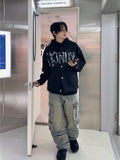 Brush letter cotton jacket