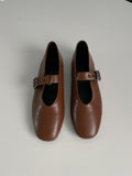 Peanut Buckle Mary Jane Flat Shoes