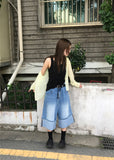 DOUBLE HEM BERMUDA DENIM
