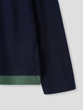 Henley neck layered long sleeves