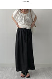Banding Satin Long Skirt