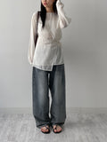 Stone cat brush wide denim pants
