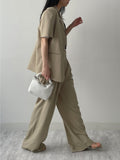 Log High Waist Wide Slacks