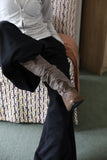 Linen leather western boots