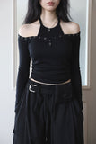 Suede square pocket belt
