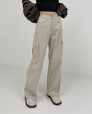 Cargo Cotton Wide Denim Pants