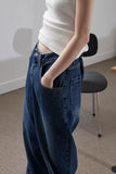 loose fit deep denim
