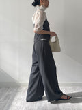 [Setup Available] Chopin Banding Pleated Wide Slacks