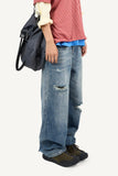 Wearable Damaged Denim Pants