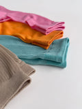 Colored Ribbed See-through Socks