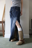 Leather belt middle boots
