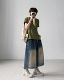 Enta Double Knee Bermuda Denim