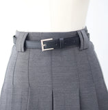 Jay Pleated Midi Skirt (Belt Set)
