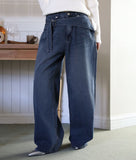 Wrap washing wide denim