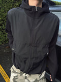 Slit CP color matching hood zip-up