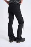 Buckle dyeing slim denim pants