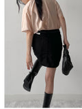 [Scrunchie Set/Reversible] Tencel See-Through Half Blouse