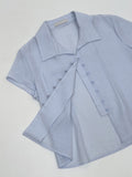 Yoru Pintuck Cap Sleeve Blouse