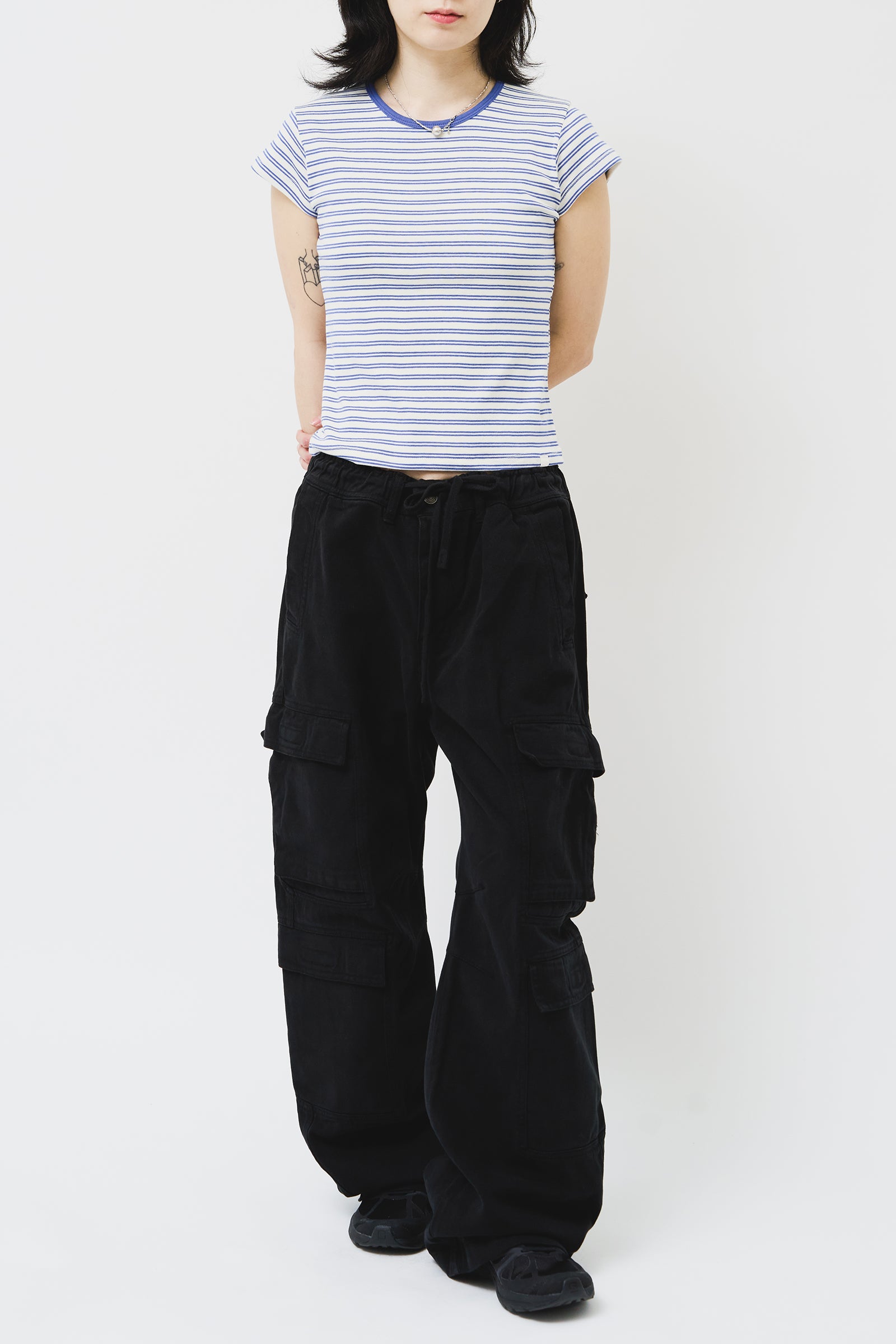 【HI FI FNK】(W) Cream Striped Top HI FI FNK(ハイファイファンク) - (W)メリンストライプトップ