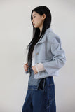 High Neck Fringe Tweed Jacket