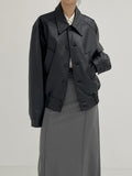Big Collar Over Fit Leather Blouson
