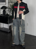 Multi Pocket Washed Denim
